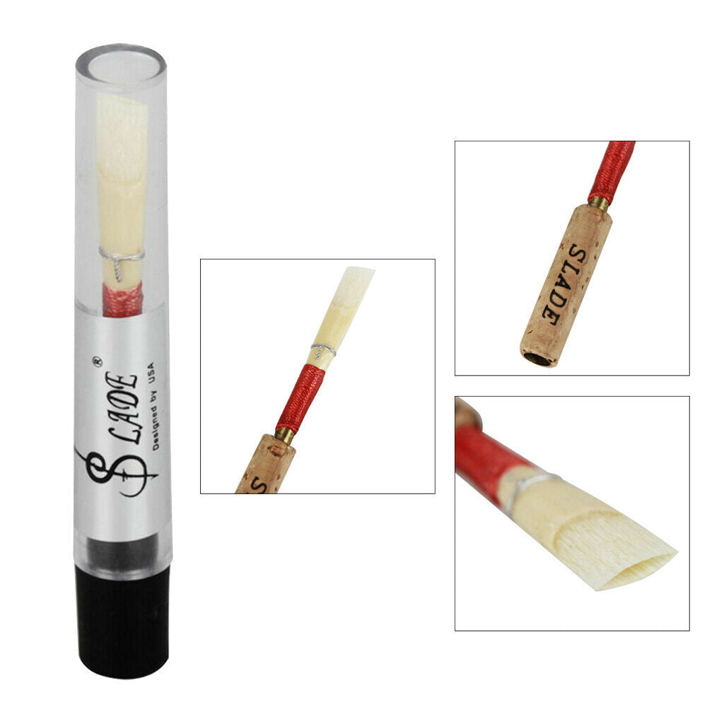 1pc Soft Oboe Reed Cork Reed with Plastic Case Tube for Wind Instrument Parts