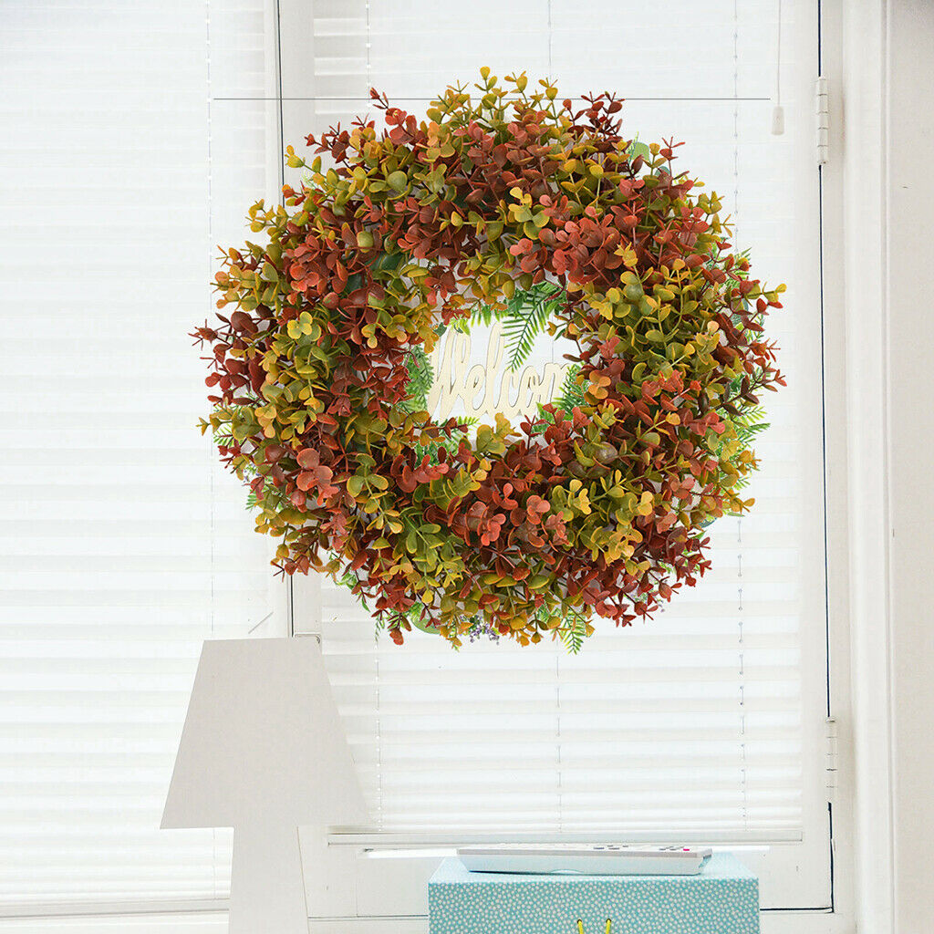 Artificial Eucalyptus Wreath Greenery Leaf Outdoor Wall Window Home Decor