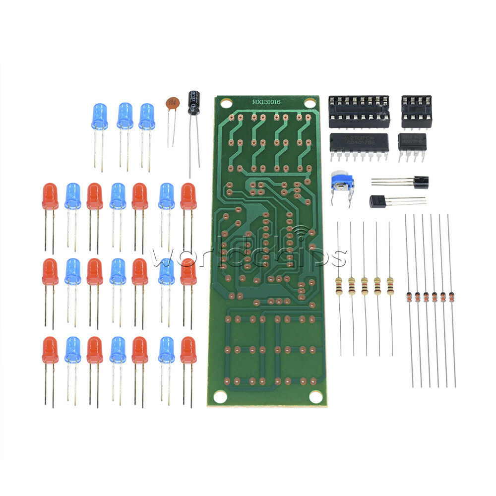 5PCS Red Blue Dual-Color Detonation Flashing Light DIY Kit Electronic Suit