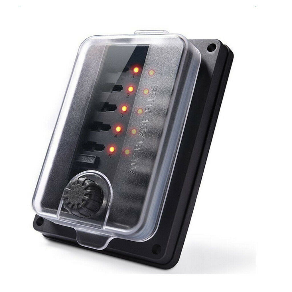 10 Way LED Waterproof Blade Fuse Box Holder Block ATC Replace For Car Boat High