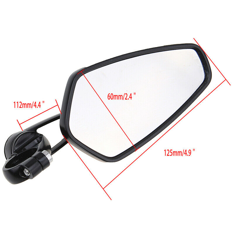 7/8 22mm Universal Motorcycle Scooter ATV Rearview Mirrors 180 Degree Adjustable