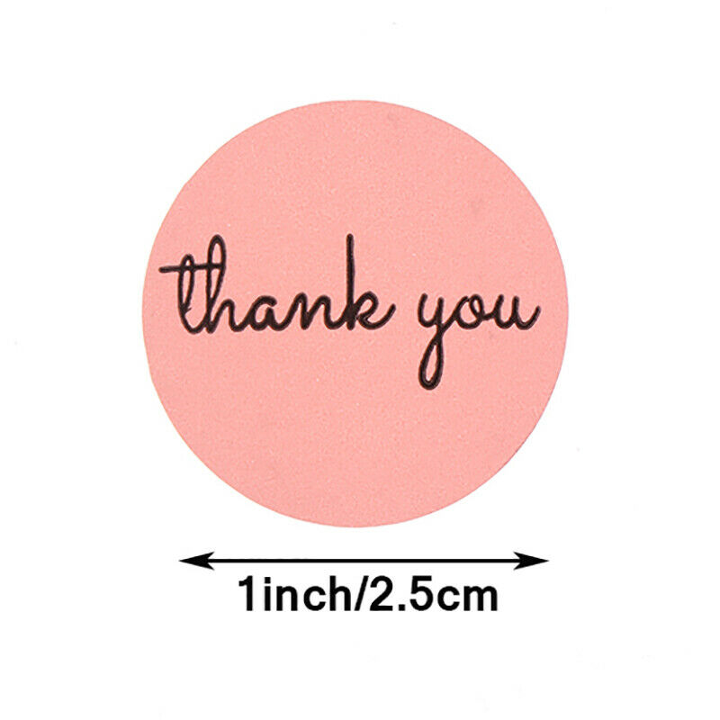 500pcs Thank You Stickers 1inch Pink Stickers for Labels Festival Suppli.l8