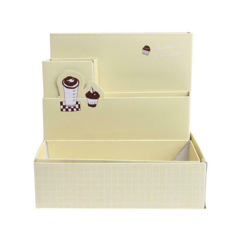 Paper Board Storage Box Desk Decor Stationery Makeup Cosmetic Case Organizer DIY