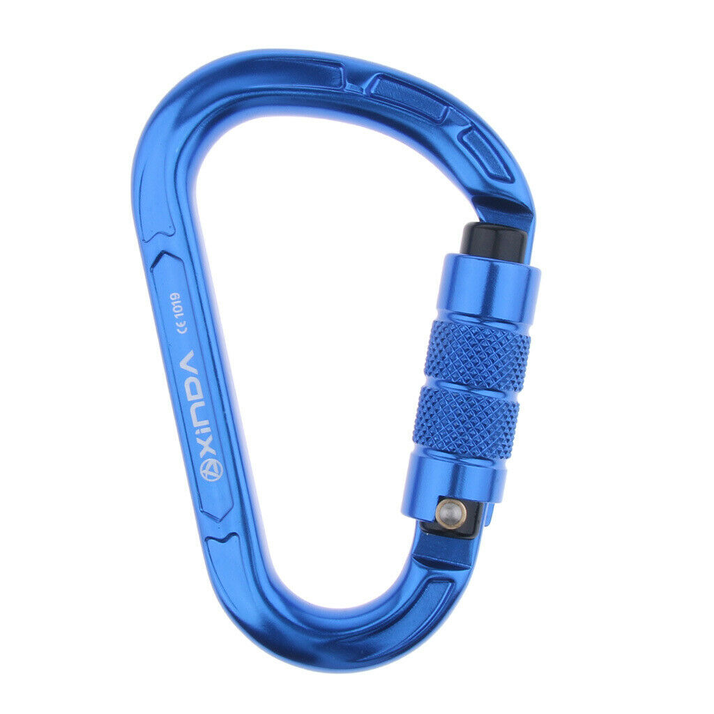 22KN Screw Gate Auto Locking Carabiner Quickdraw for Climbing Rappelling Auto