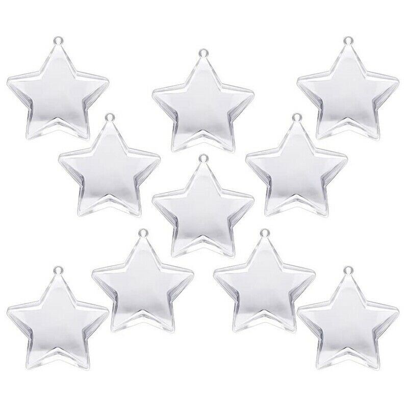 10 Sets 80mm DIY Fillable Balls Clear Plastic Ornaments Balls Christmas TreeN6S7