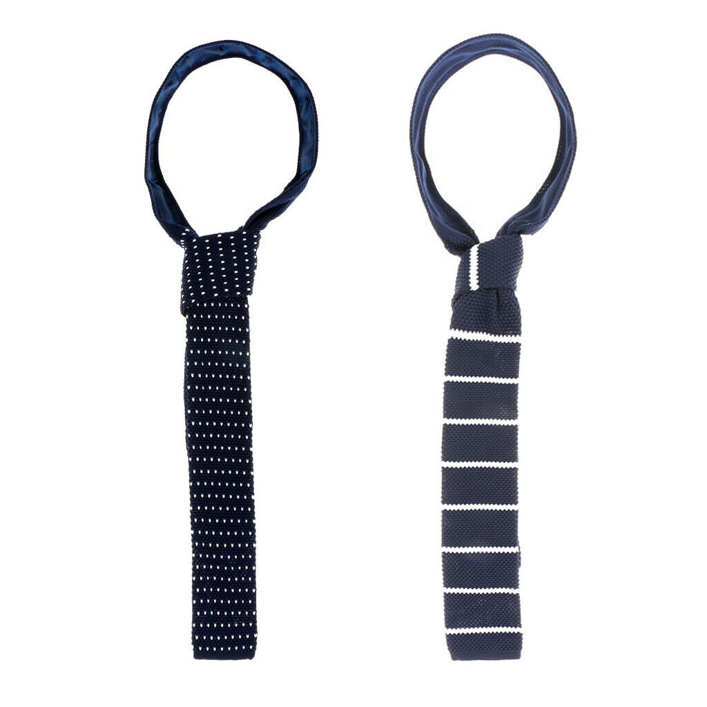 2 Pieces Fashion Knit Knitted Ties Necktie Party Bridal Wedding Formal Casual