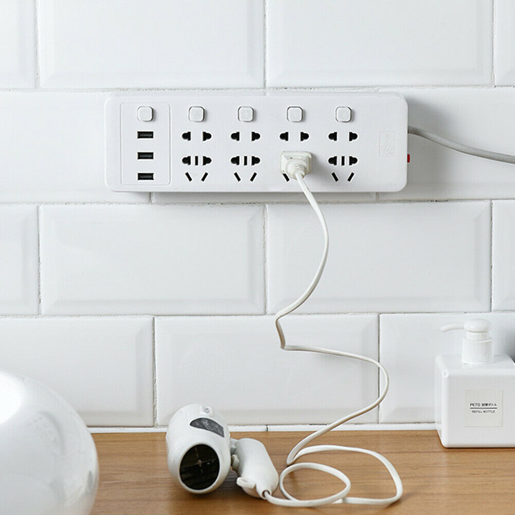 Self-adhesive Reusable Wall Socket Holder Power Plug Cable Wire Organizer  @