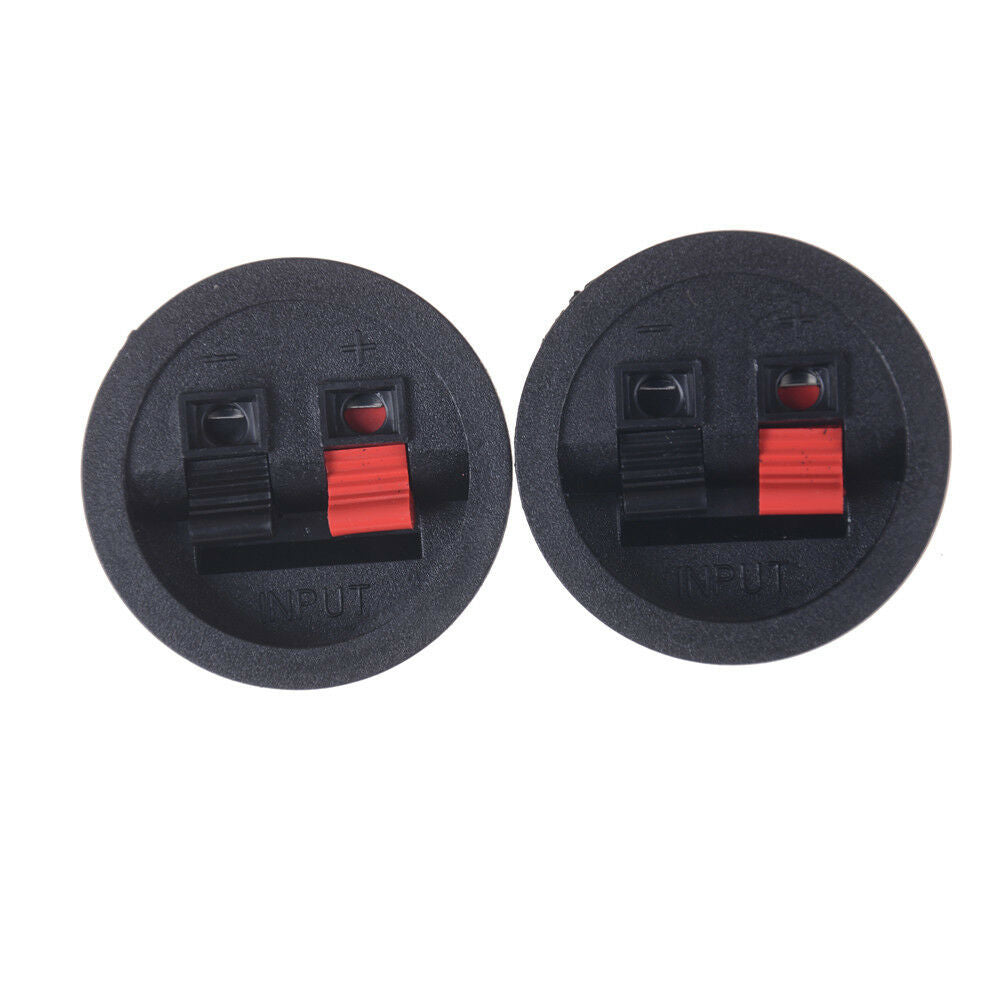 2PCS Round Flush Sub Speaker Box Terminals Wire Binding Post Push SubwooferBDAU