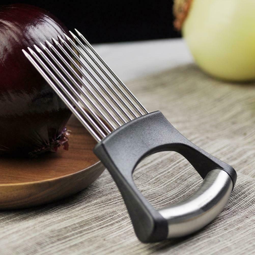 Stainless Onion Holder Onion Cutting Tool Vegetables Slicer Cutting Aid Holder