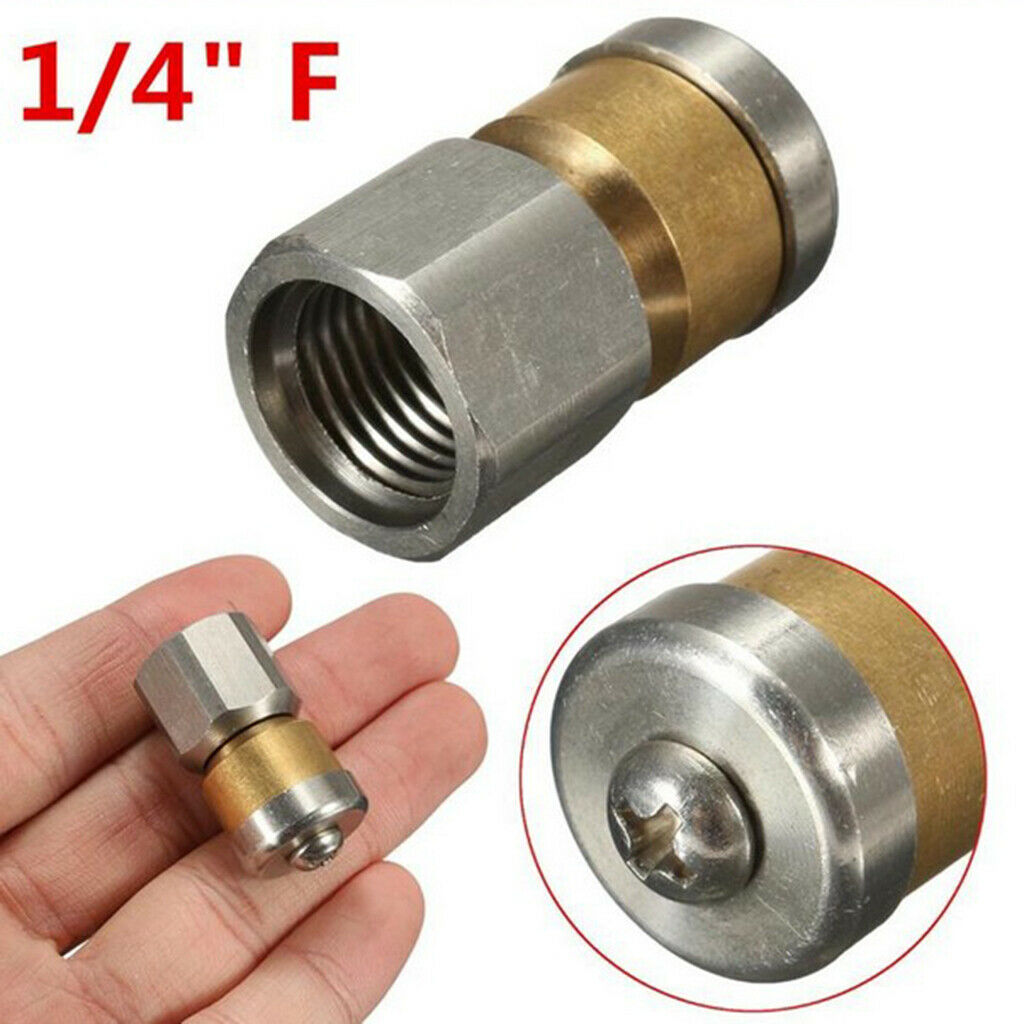 1/4" Stainless Steel Pressure Washer Jetter Nozzle Female Pipe Drain Washing