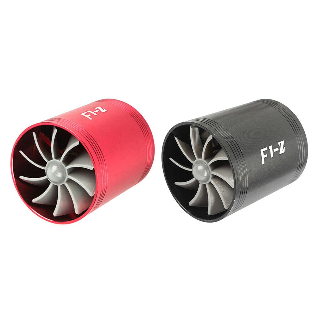 2 Pieces Universal Car Turbo Charger Air Intake Turbonator Turbo Black+Red