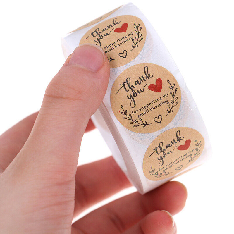 500PCs Handmade Thank You Stickers Paper Seal Labels Round Stationery Dec.l8