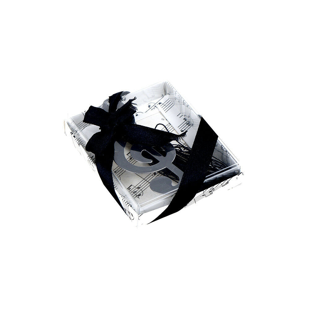Musical Note Shape Stainless Steel Bookmark Tassels Ribbon Box Wedding Gif.l8
