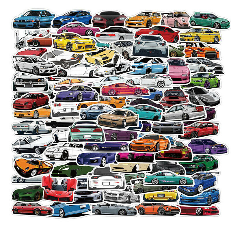 100PCS Classic Sports Car Styling Graffiti Stickers WaterproofW GfBUAU