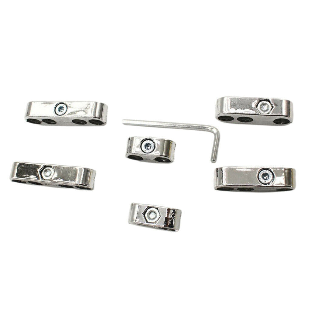6x Chrome Spark Plug Wire Separators Holder Set Universal For Chevy Ford