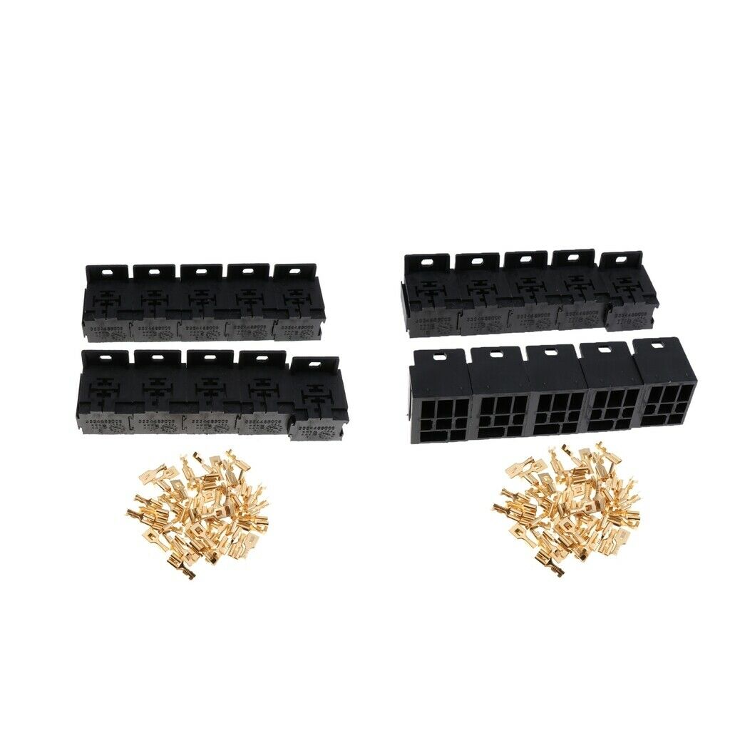 20 Set 5P Terminals Relay Socket Connector Bracket Terminal Case Holder