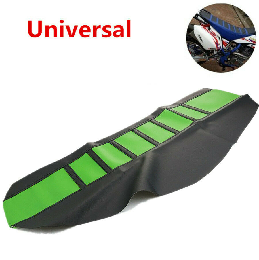 Universal Gripper Soft Motorcycle Seat Cover Rib Skin Rubber Dirt Bike Green