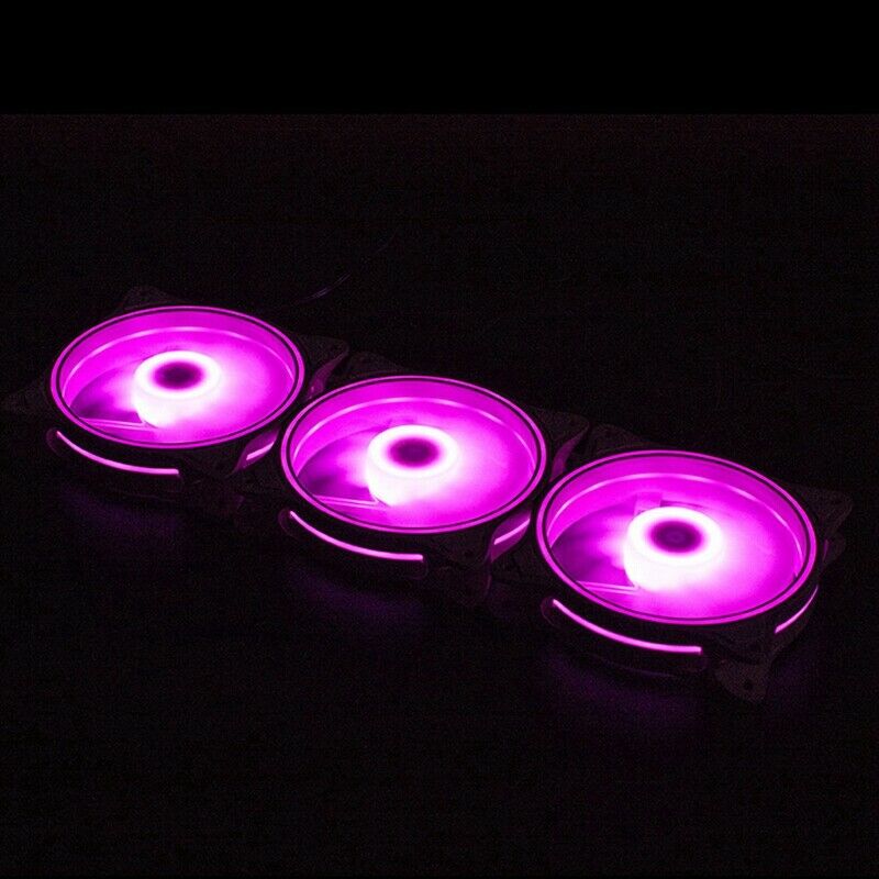 4 Pin 120mm Cool Fan Pc Fans 3 Aperture Interntl External Pink LED Large AirF2U2
