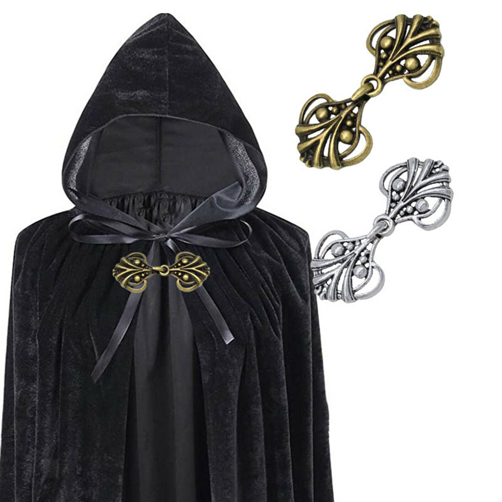 Pair of 4 Cardigan Sweater Pin Buckle Shawl Clip Collar Winter Accessories