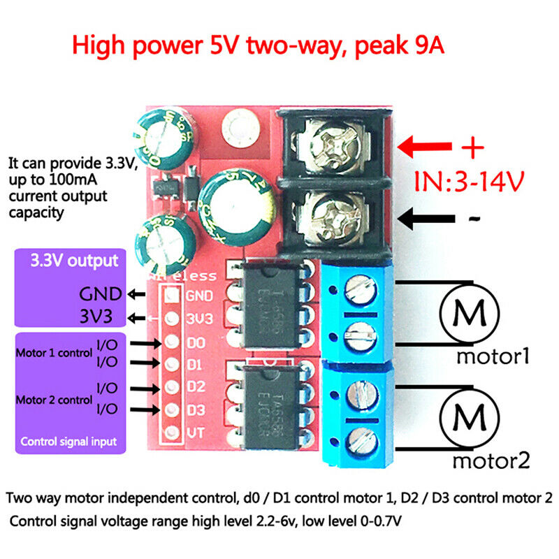 5A Dual DC Motor Drive Module Reverse PWM Speed Regulation H Bridge L298N.l8