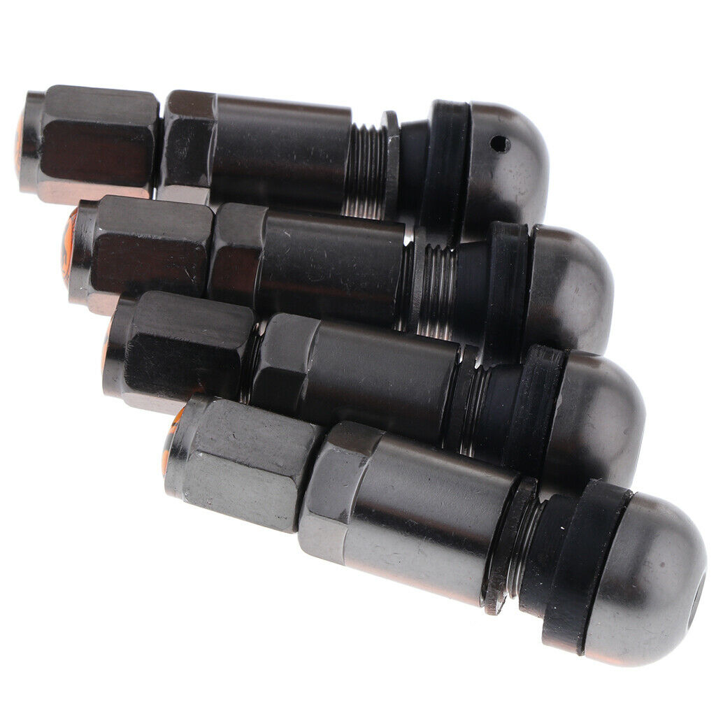 4 Pcs Car Tubeless Wheel Dust Caps Tire Valve Stems Gray