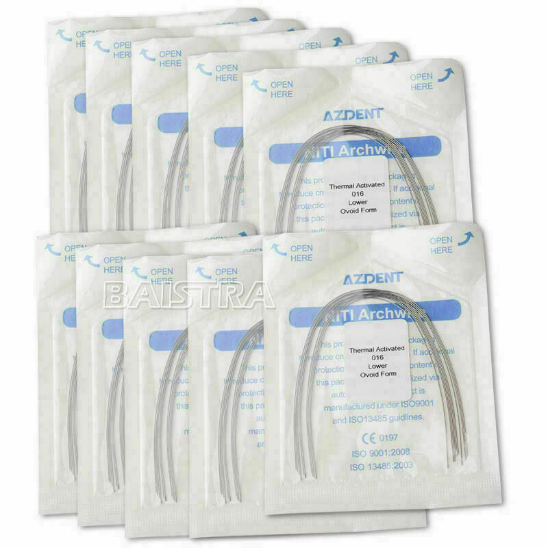 100 packs  Dental Thermal Activated Niti Arch Wires Orthodontics Round 016 Lower