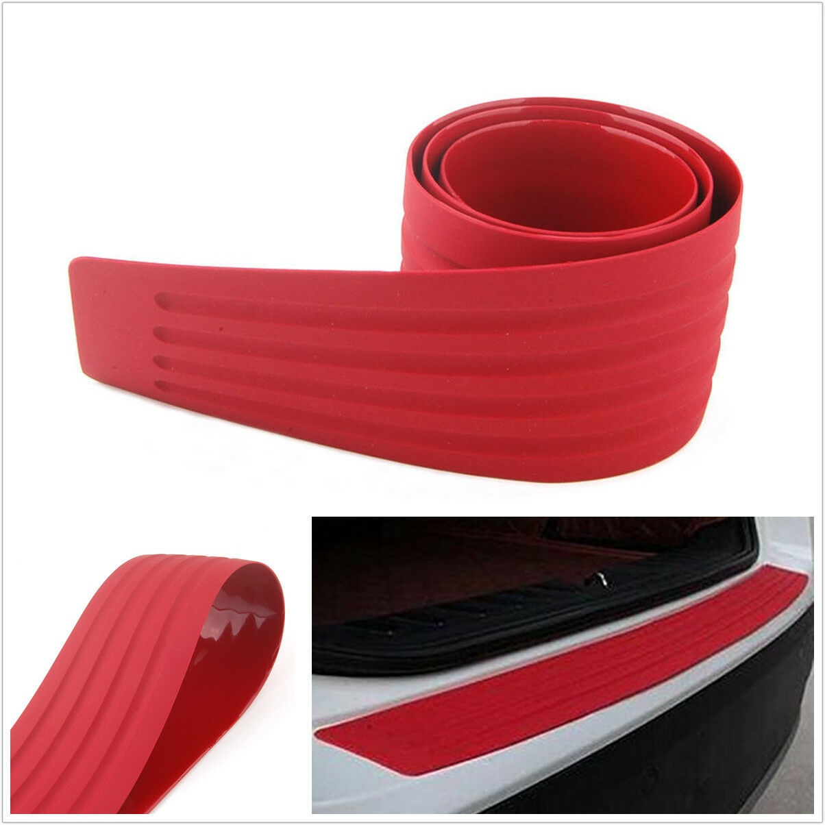 Red Door Sill Guard Car SUV Body Bumper Protector Trim Cover Protective Strip