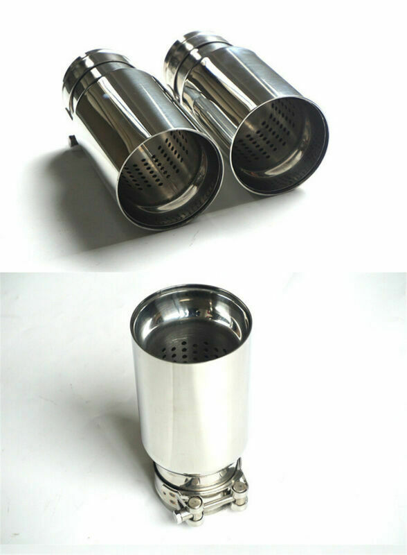 1PC 63MM In-80MM Out Universal Car Exhaust Pipe Muffler Stainless Steel material