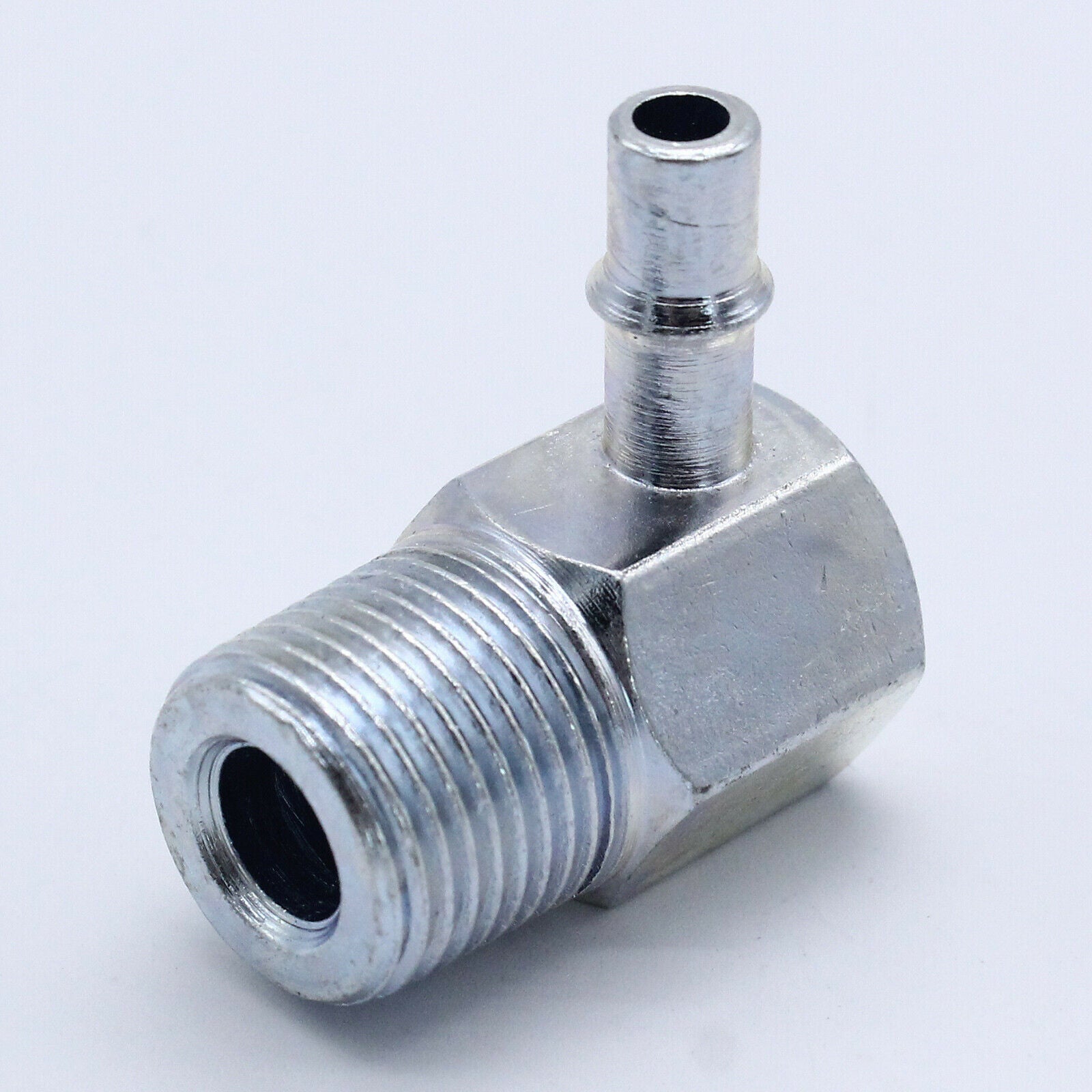 Zinc Steel Intake Manifold Vacuum Fitting 3/8" NPT to 1/4" Barb 4535Z 1pc