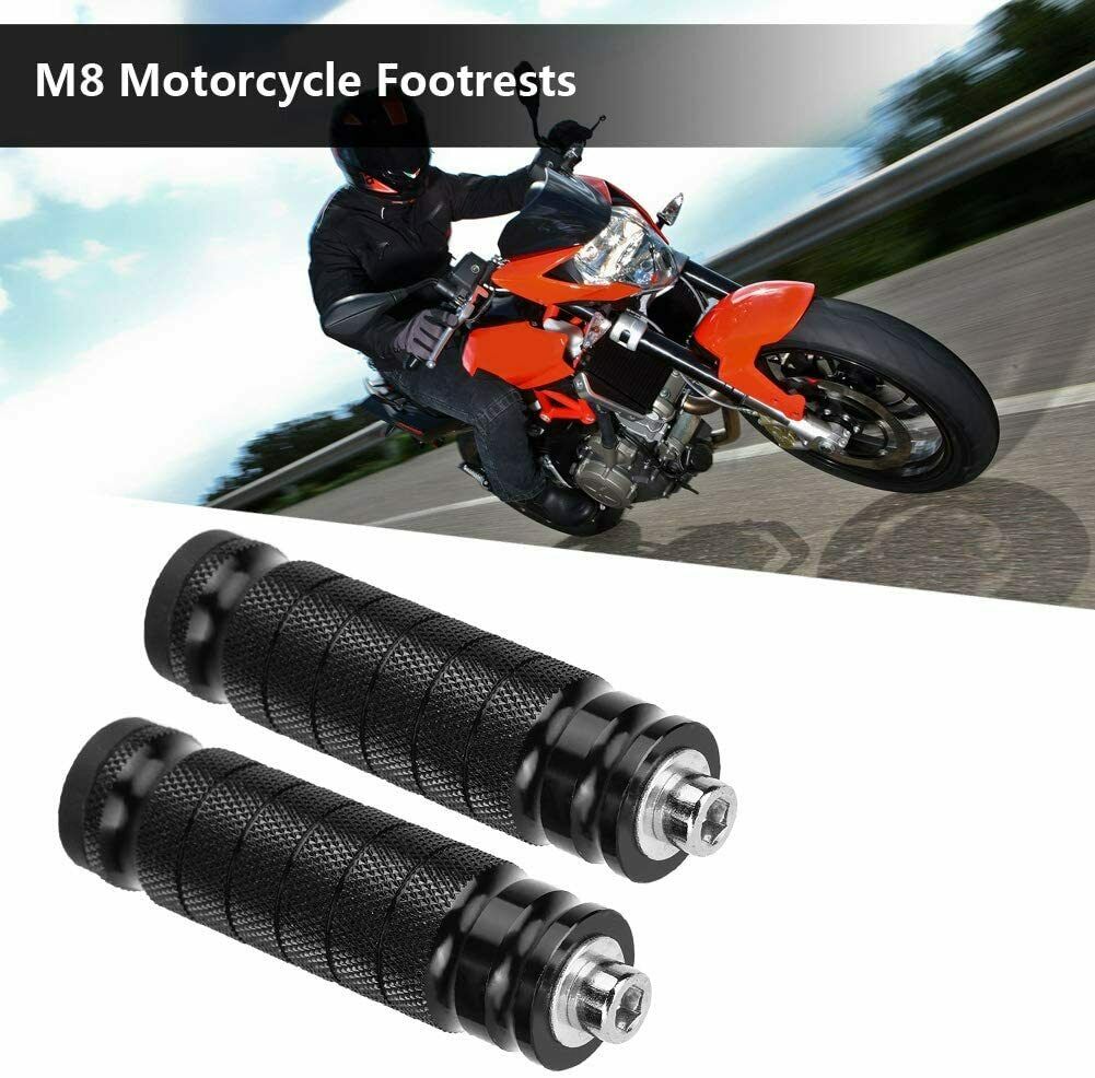 2Pcs CNC Universal M8 Motorcycle Folding Footpegs Foot Rests Pegs Rear Pedals
