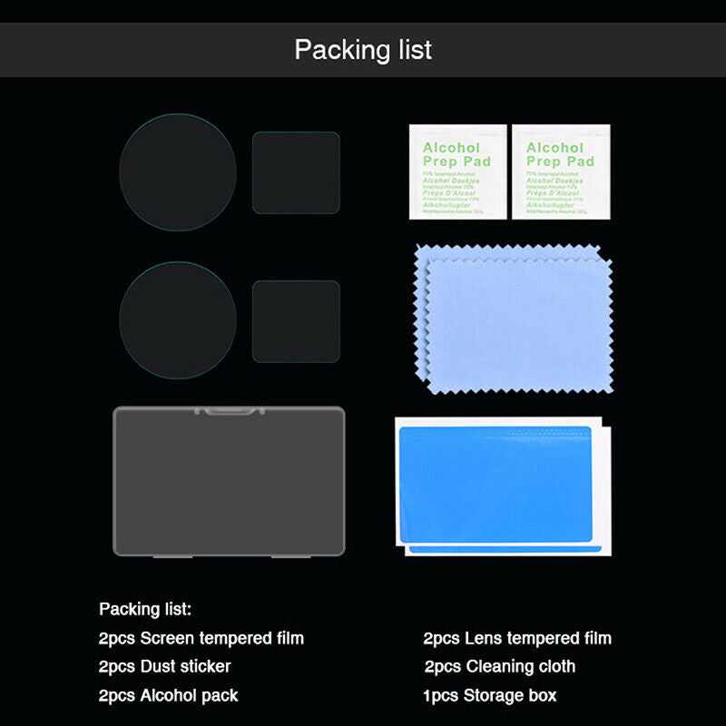 2+2Pcs Tempered Glass Screen Protector For Insta 360 ONE R LEICA-1-Inch LensBDD