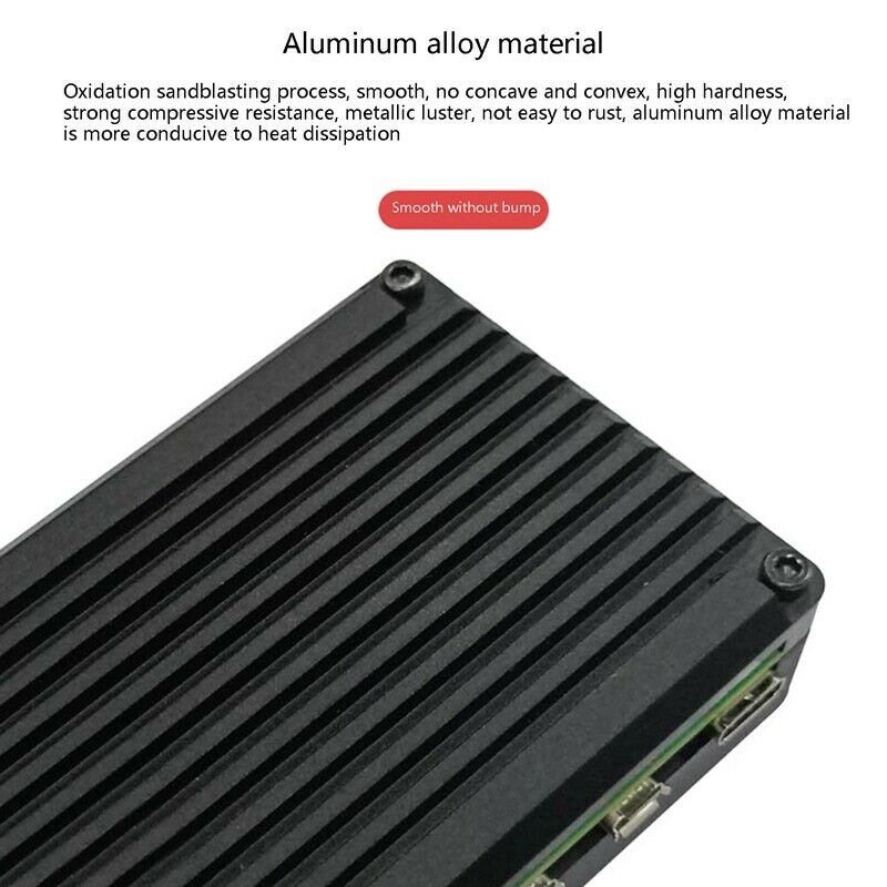 Aluminum Case for Raspberry Pi 4B Auto Cooling Metal Case with Heatsink TherN9T2