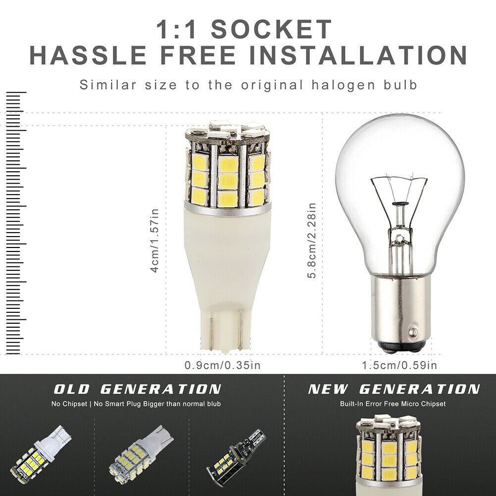 50W 921 912 7000k T10/T15 White LED Back-Up Reverse Light Backup Bulb PgJ.l8