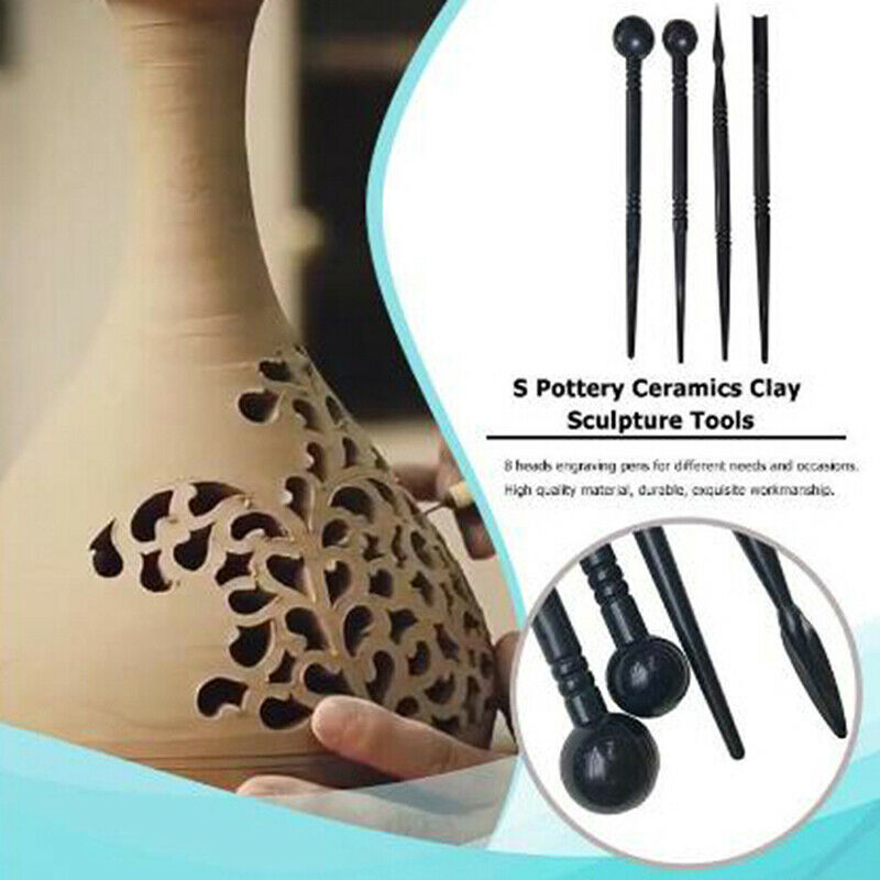 4pcs ceramic Polymer Clay Tools Carving Craft Brush Ceramics Tool Multi-f.l8