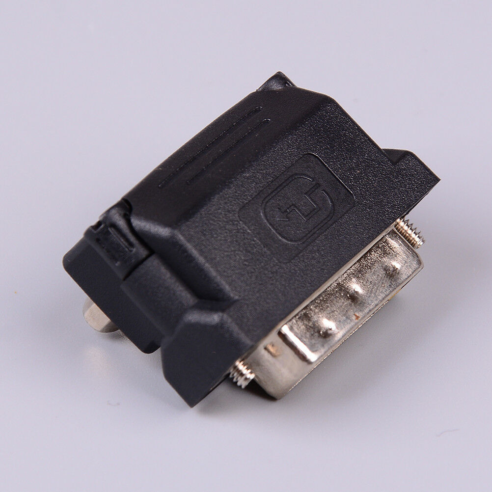 DVI-I 24+5 pin male to VGA 15 pin female 90 degree convertor adapter black JDD