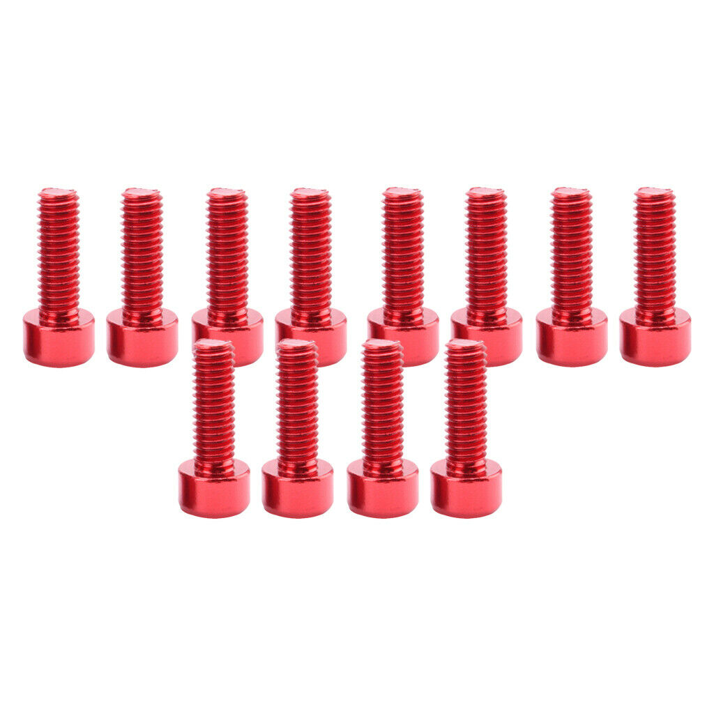12Pcs Aluminum Alloy Bike Water Bottle Cage Holder Bolts Screws Durable Red