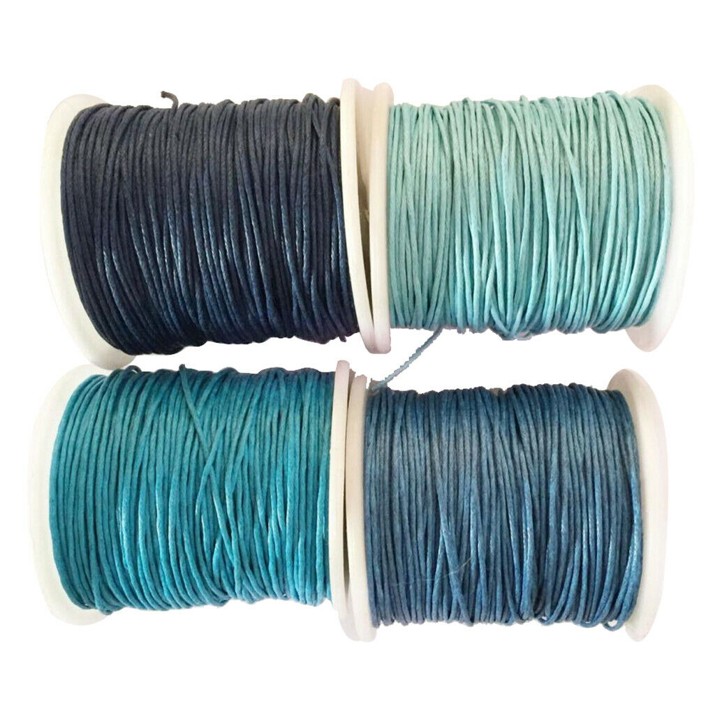 Prettyia 12 Rolls 80 Meters 1mm Waxed Cotton Cords Thread for DIY Bracelet