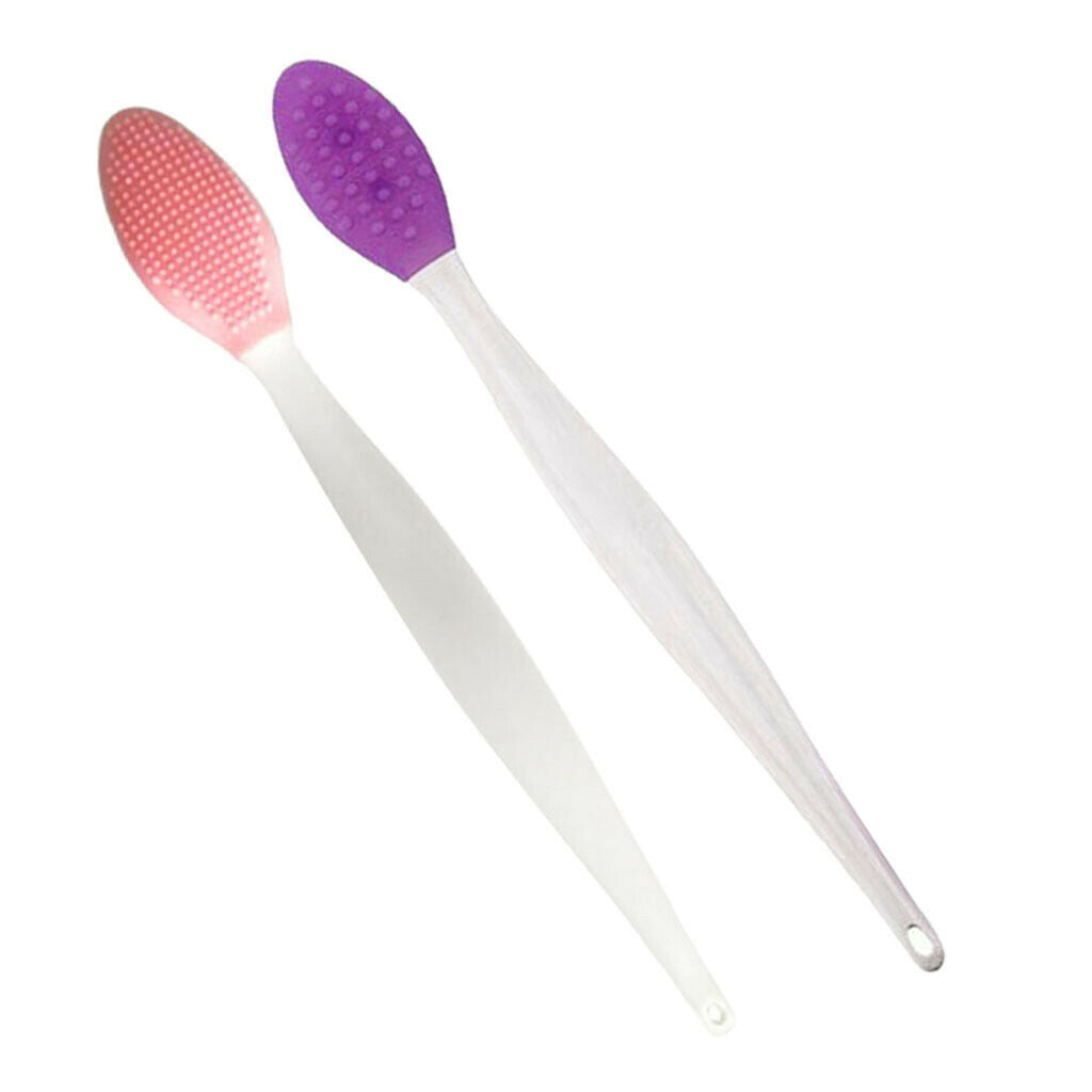 2 Pieces Face Clean Handheld Silicone Brush Peeling Blackhead Remove Brush