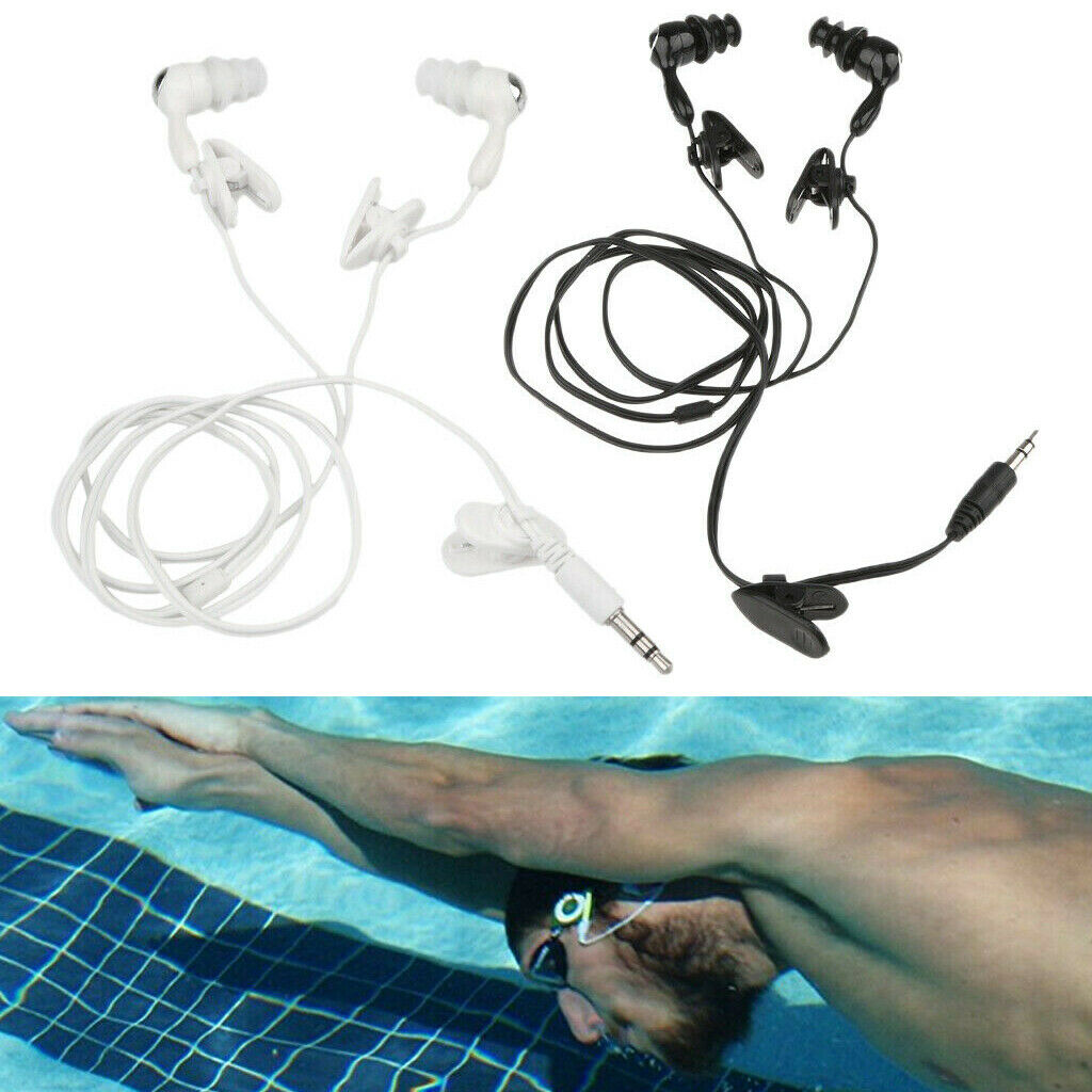 2 Pcs 3.5mm Underwater Swimming Driver Earphone for MP3 MP4 iPod Music Player