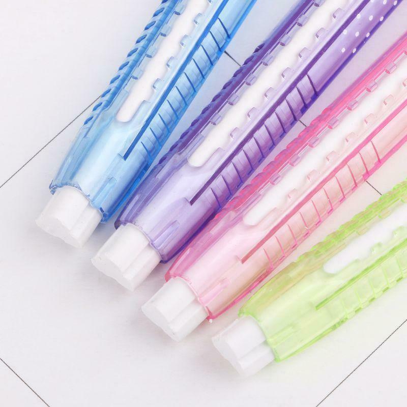 Mechanical Pen Shape Eraser Rubber Retractable Stationery School Supplies