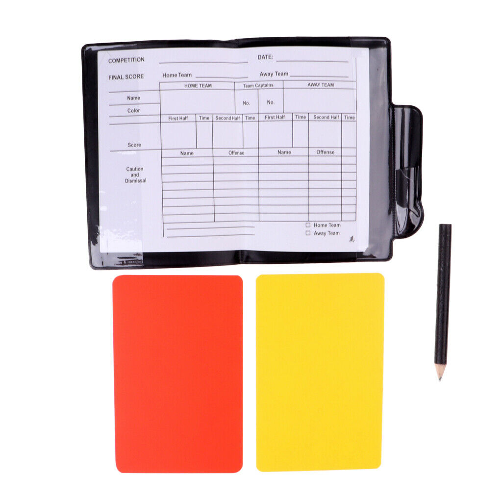 Sports Football Soccer Referee Wallet Notebook & Red Card and Yellow Card