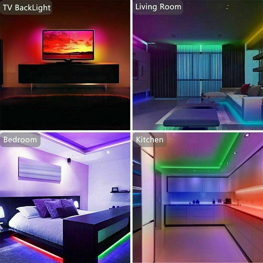 16.4ft Flexible 5050 RGB LED Strip Light Remote Fairy Lights Room TV Party Bar