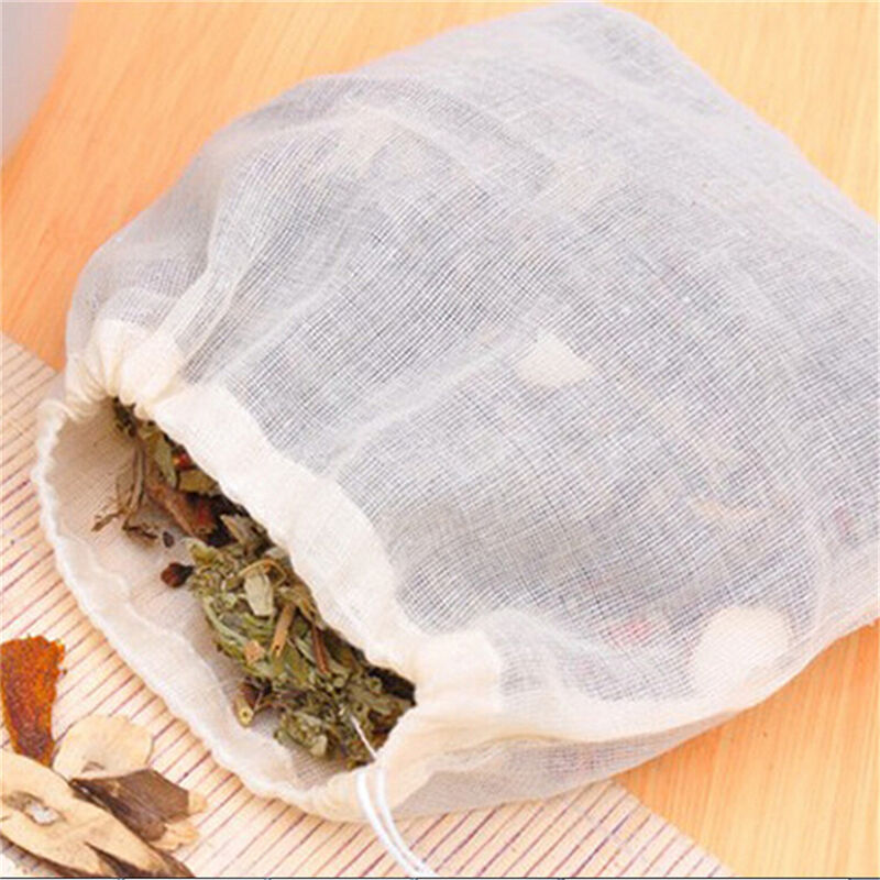 10 Pcs 8x10cm Large Cotton Muslin Drawstring Reusable Bags for Soap Herbs Tea