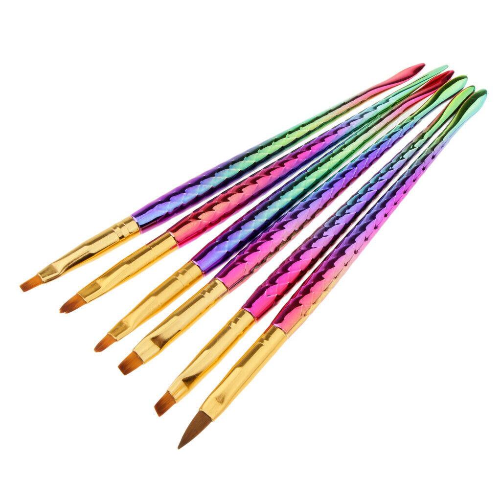 6 Pieces Professional Nail Art UV Gel Design Pen Polish Brush Dotting Drawing
