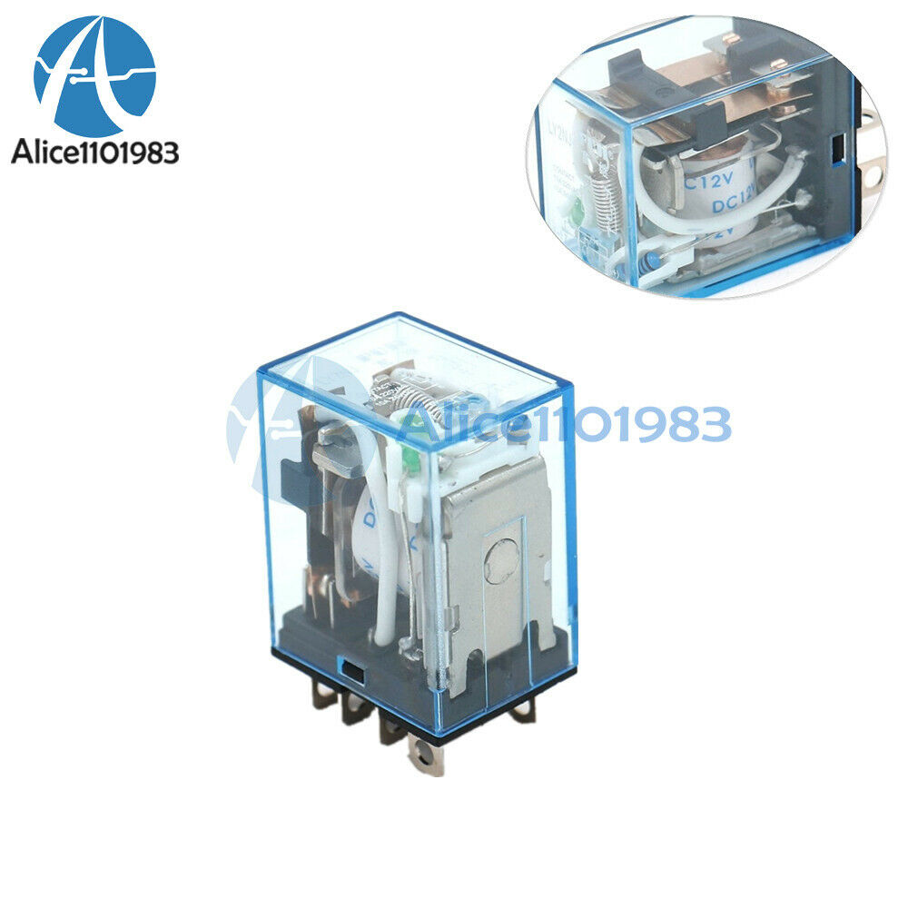 8Pin 2NO 2NC LY2NJ LY2N-J Led Lamp 10A DC12V DPDT Coil Power Relay