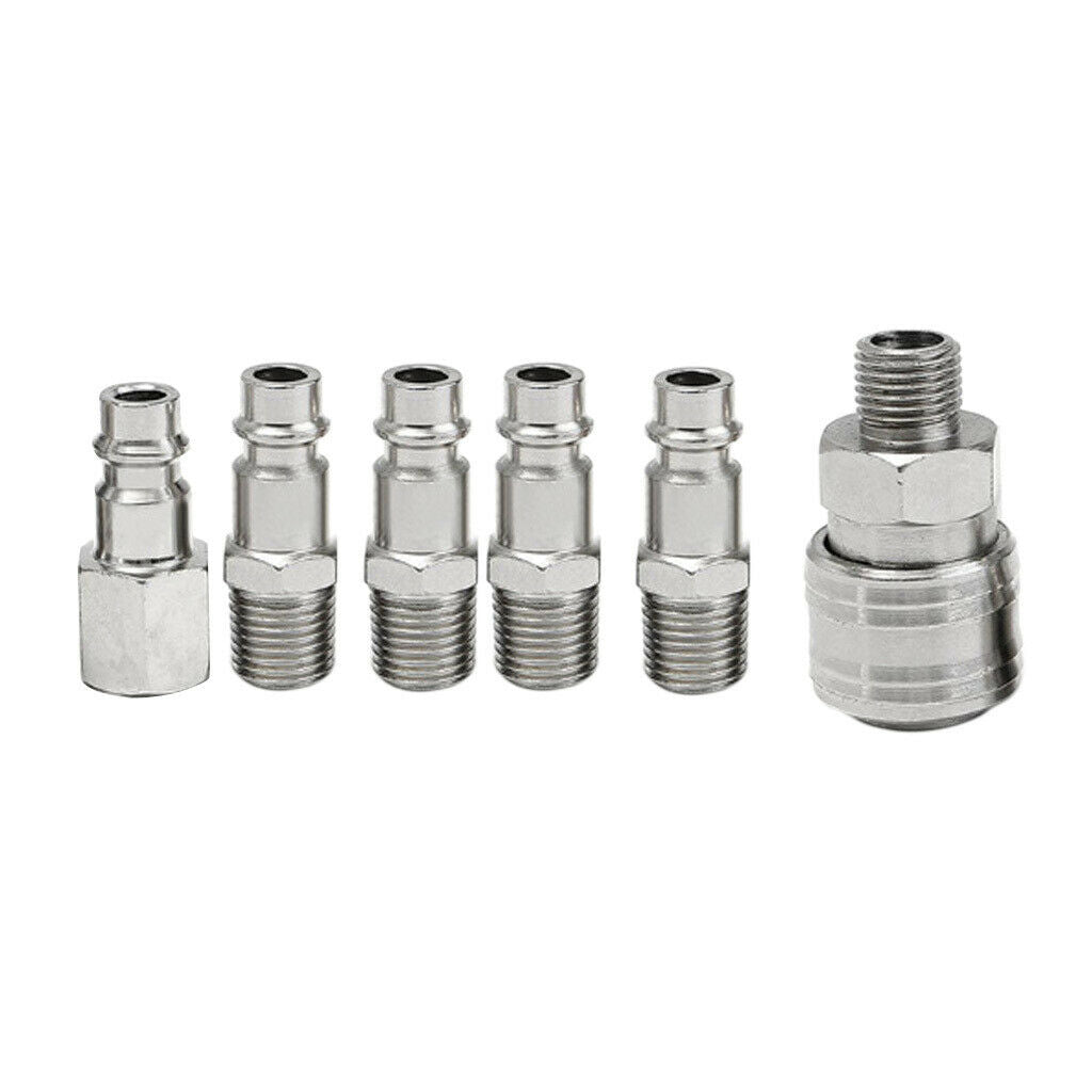 6 Pieces Pneumatic Air Quick Connectors Coupling Adapter Threaded Couplers