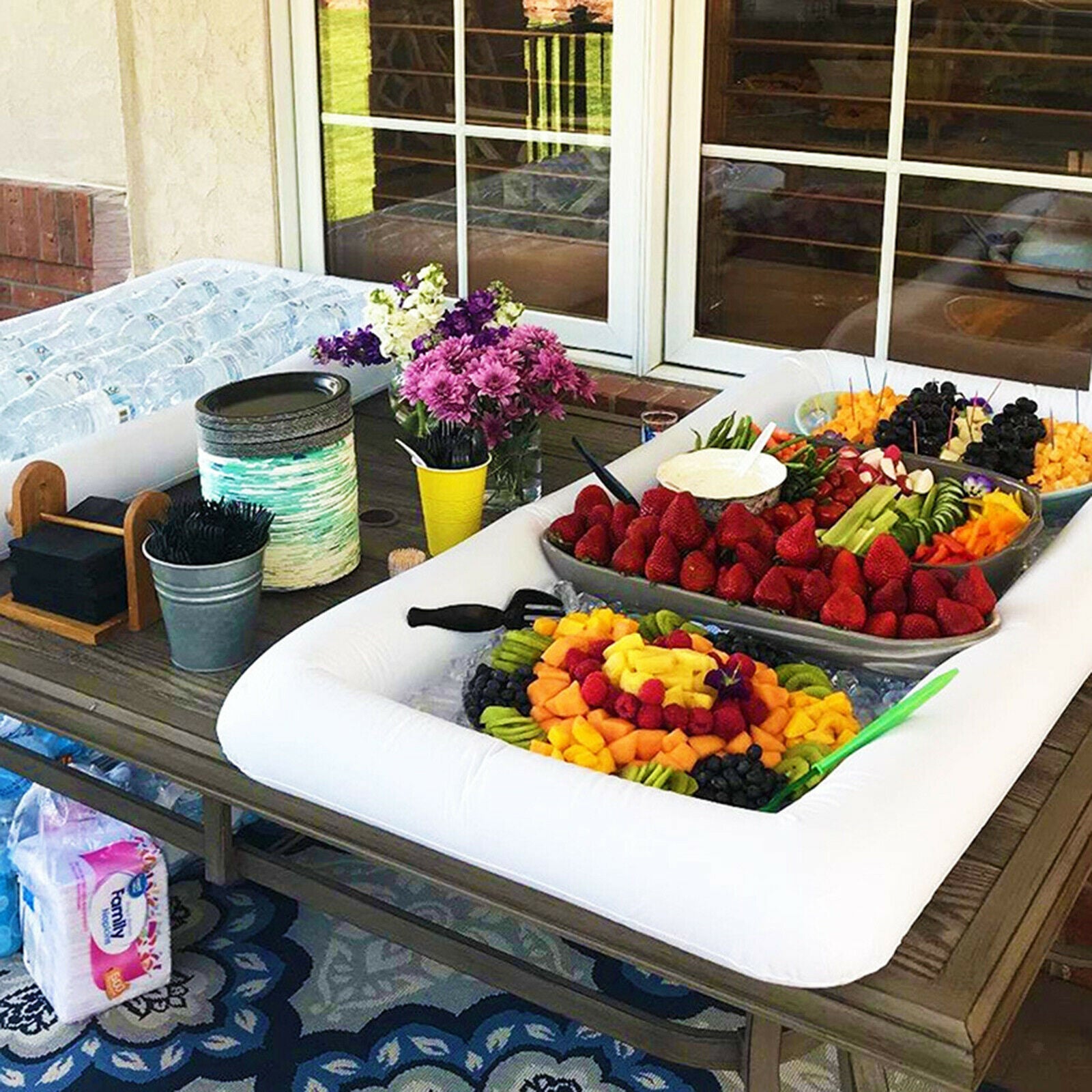 Pool Inflatable Serving Bar Place Buffet Ice Picnic Drinks Table Party