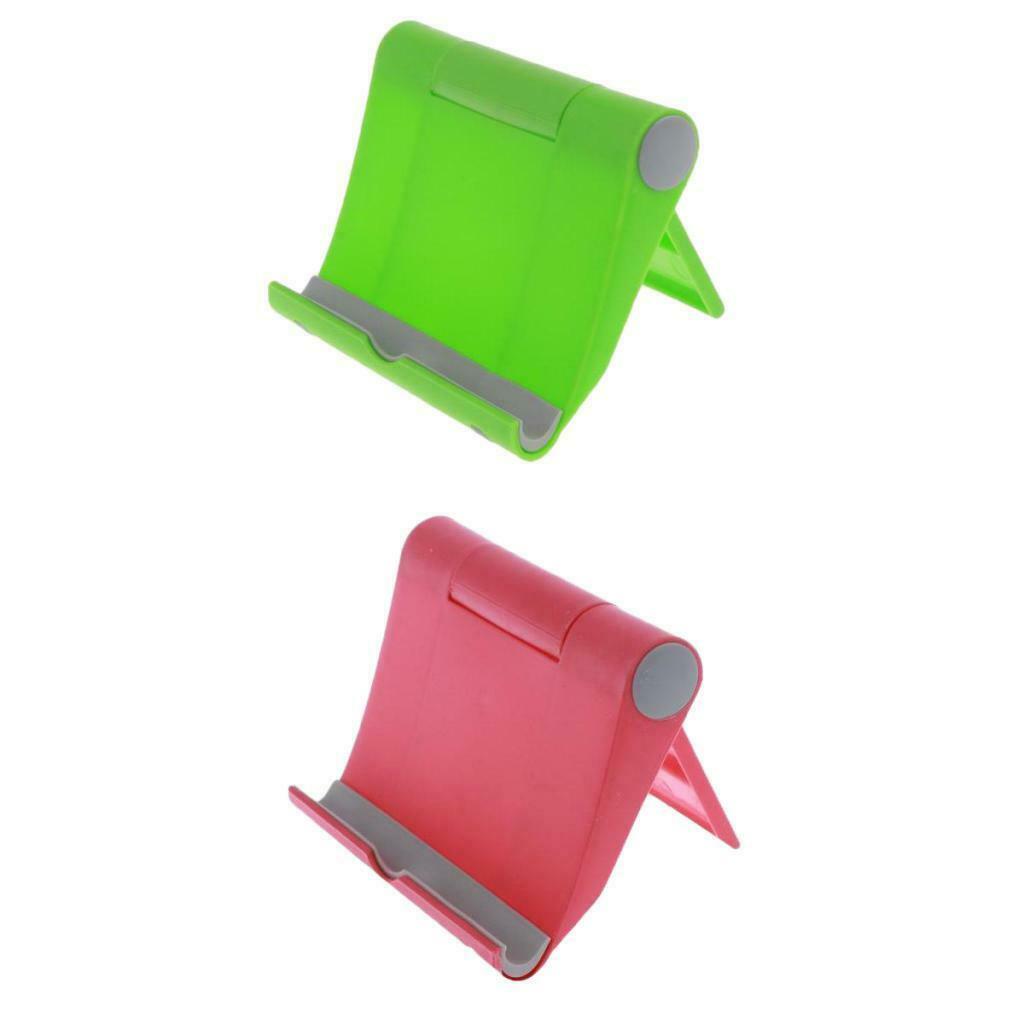 2Pack Folding Adjustable Bracket Cell Phone Desktop Stand Holder Red+Green