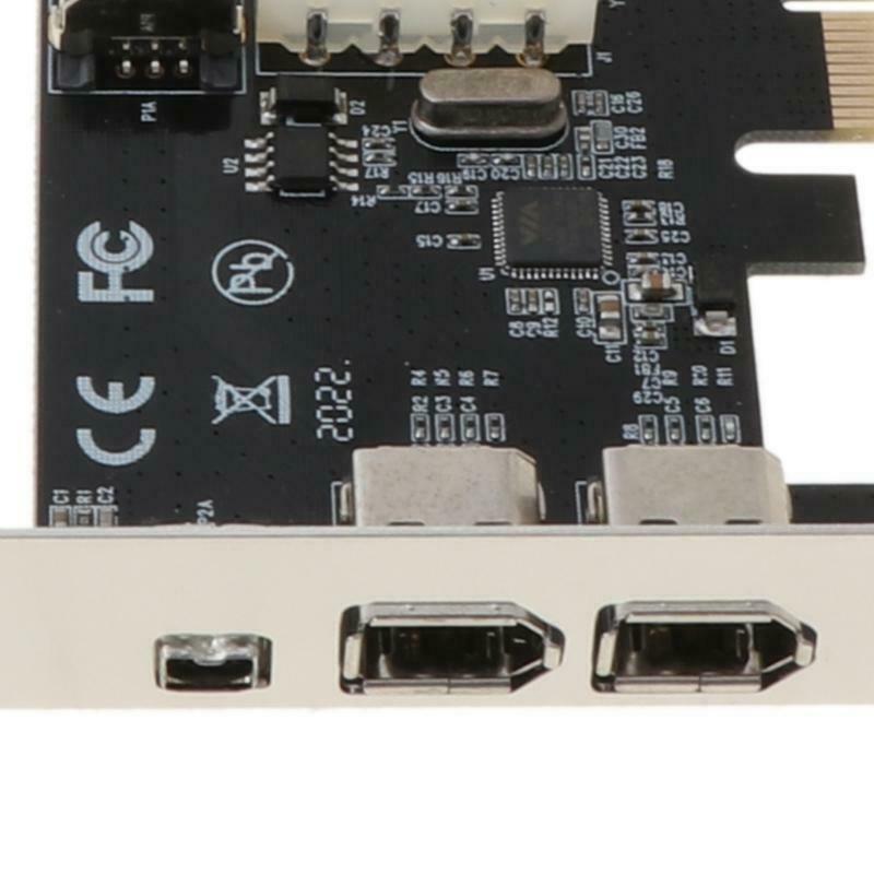 PCI-e 1X IEEE 1394A 4 Port(3+1) Firewire Card Adapter 6-4 Pin Cable For Desktop
