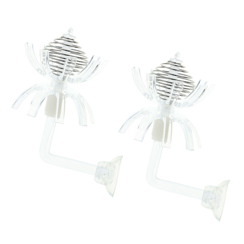 2pcs Aquarium Clear Acrylic Feeder for Fish Tank Shrimp Feeding